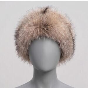 Volshebnitsa Maria Silver Fox Fur Headband Ear Warmer